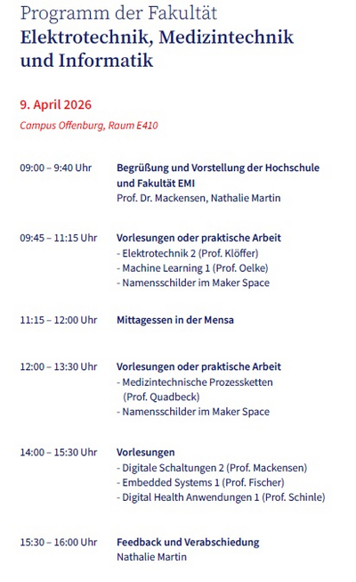 Schnupperstudium EMI